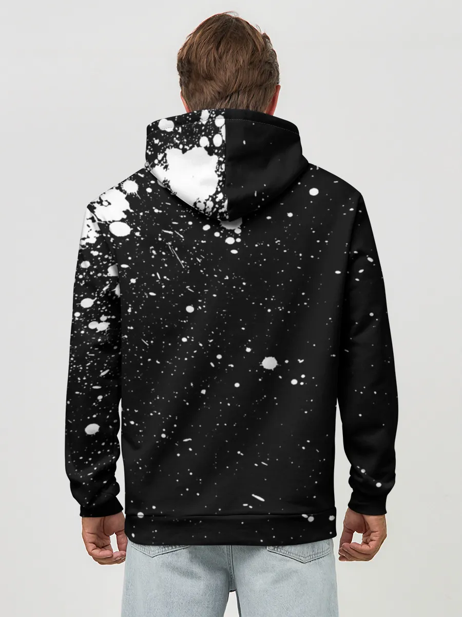 Худи мужской база хлопок / Хамон белые брызни