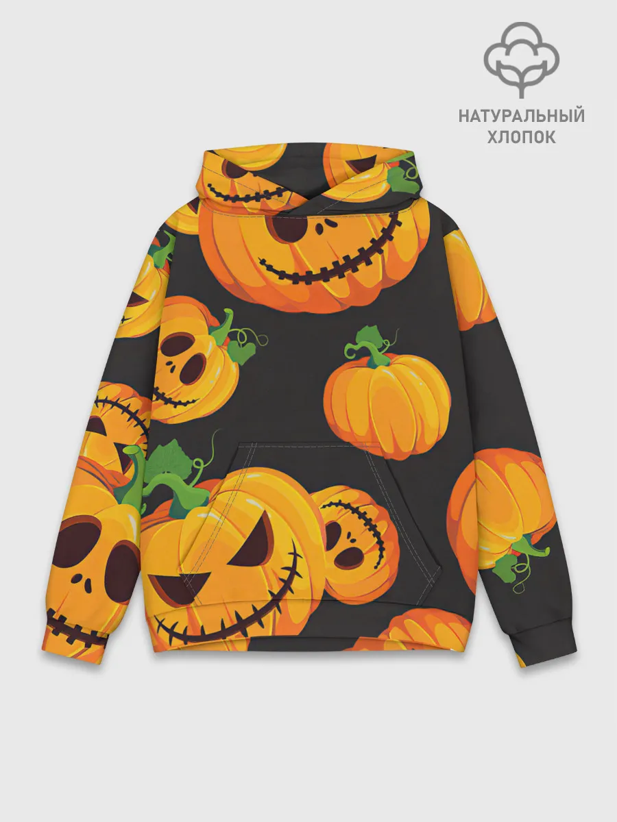 Худи мужской база хлопок / Весёлые тыквы
