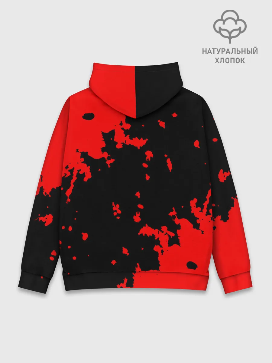 Худи мужской база хлопок / Хвост Феи красные зоны