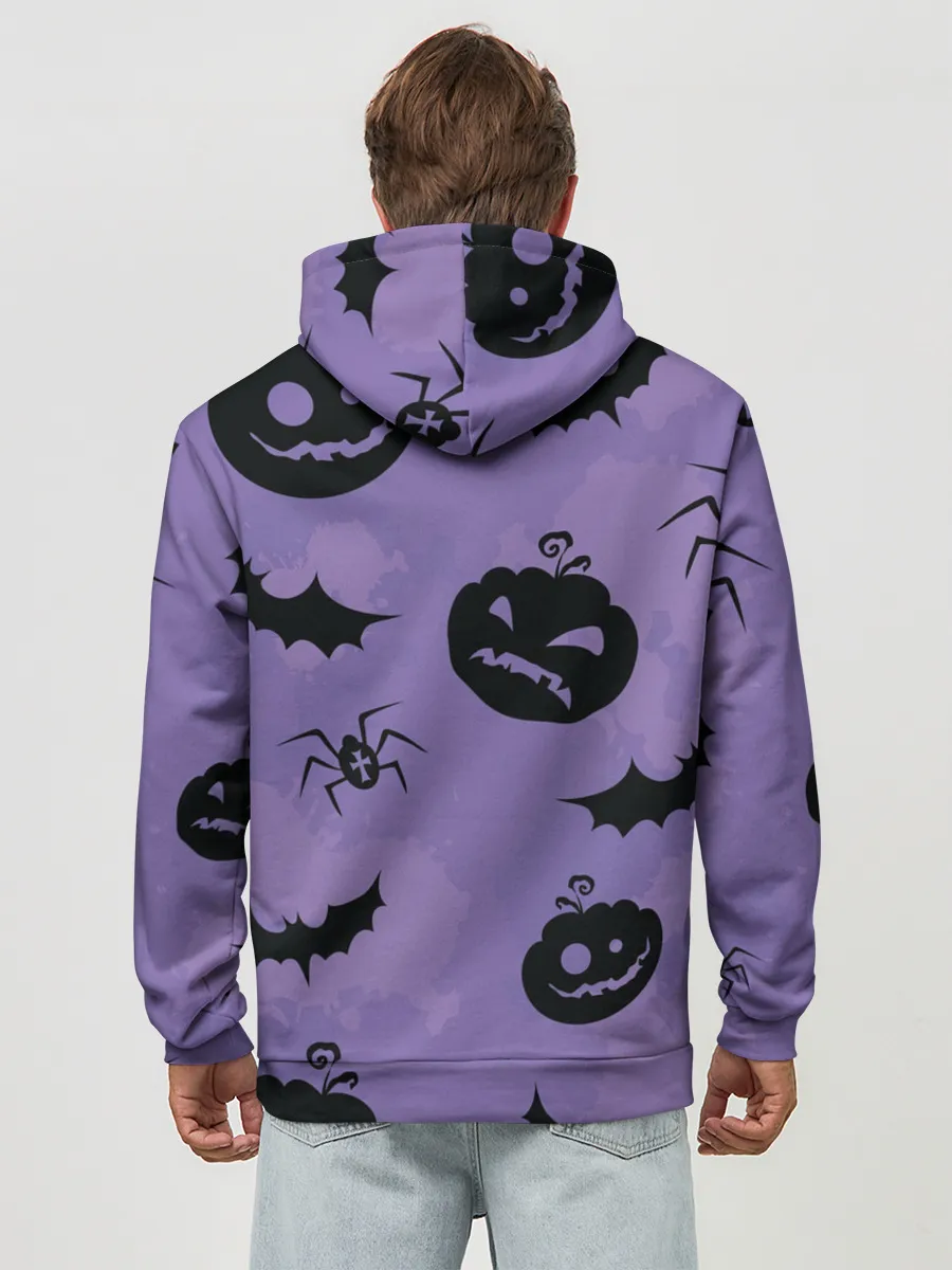 Худи мужской база хлопок / Фиолетовый хэллоуин