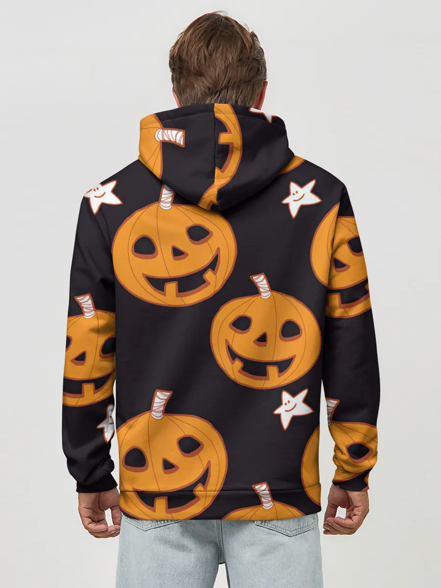 Худи мужской база хлопок / Весёлые тыквы