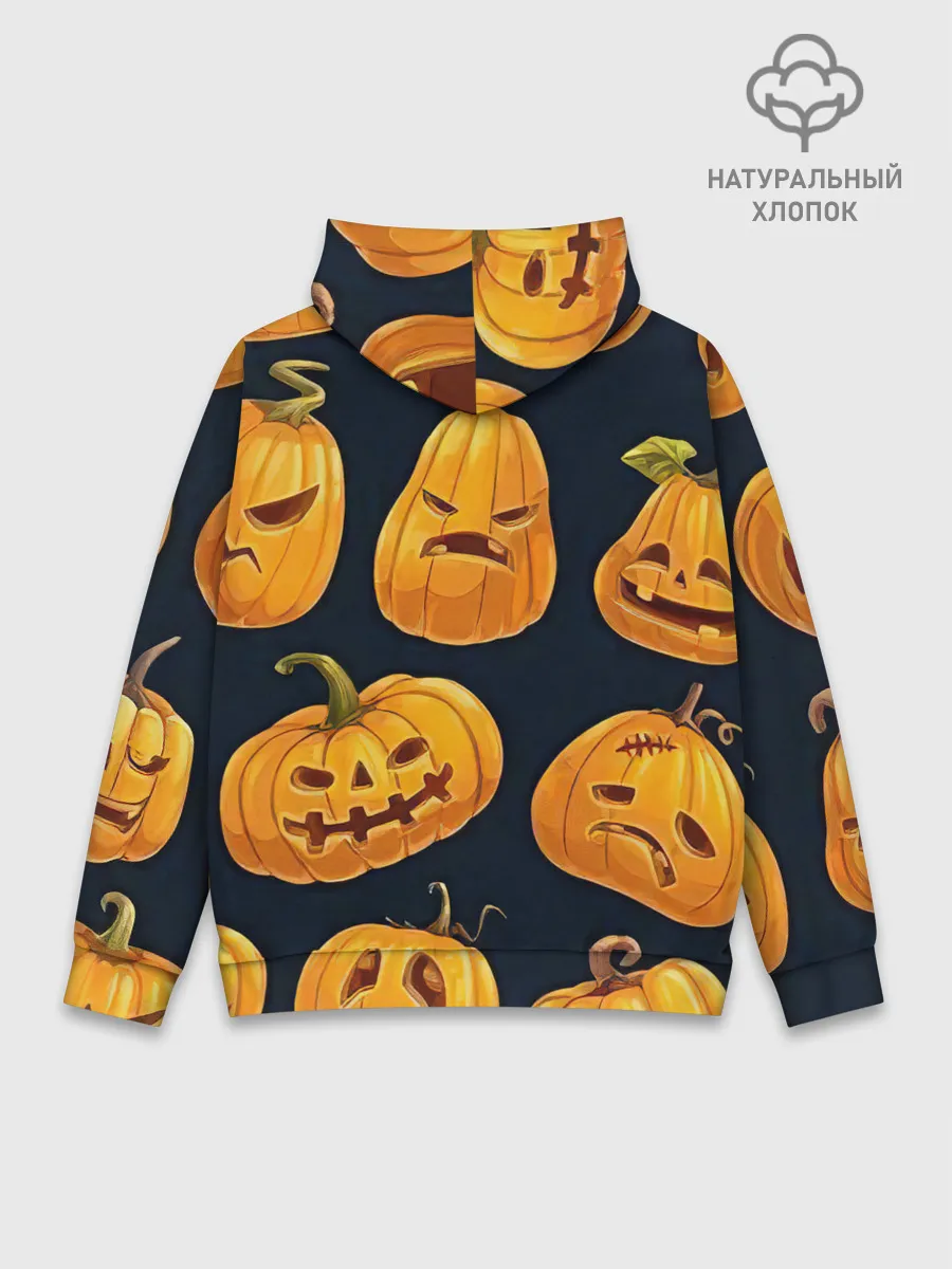 Худи мужской база хлопок / Праздничные тыквы