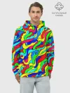 Худи мужской база хлопок / Красочные узоры/абстракционизм