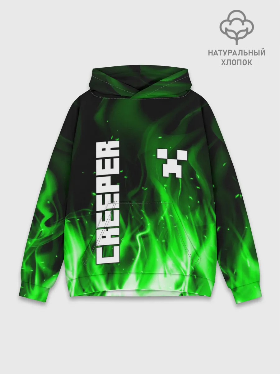 Худи мужской база хлопок / MINECRAFT CREEPER