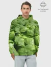Худи мужской база хлопок / Неоновый базилик