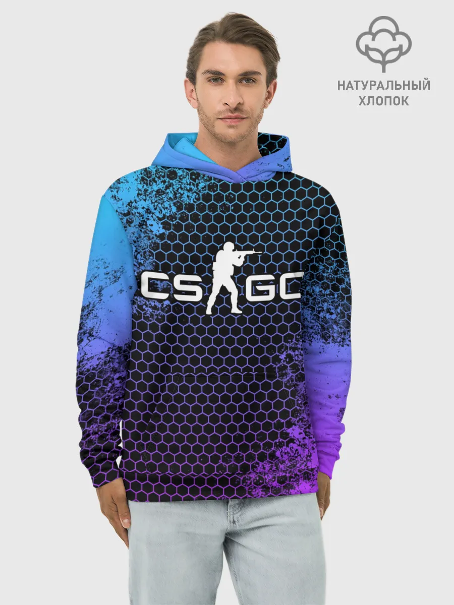 Худи мужской база хлопок / COUNTER STRIKE