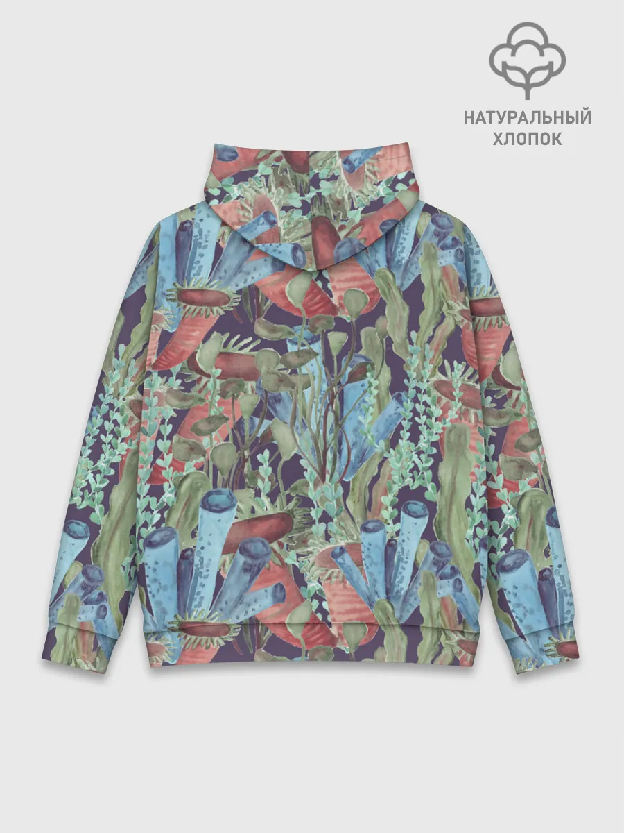 Худи мужской база хлопок / Водоросли на морском дне