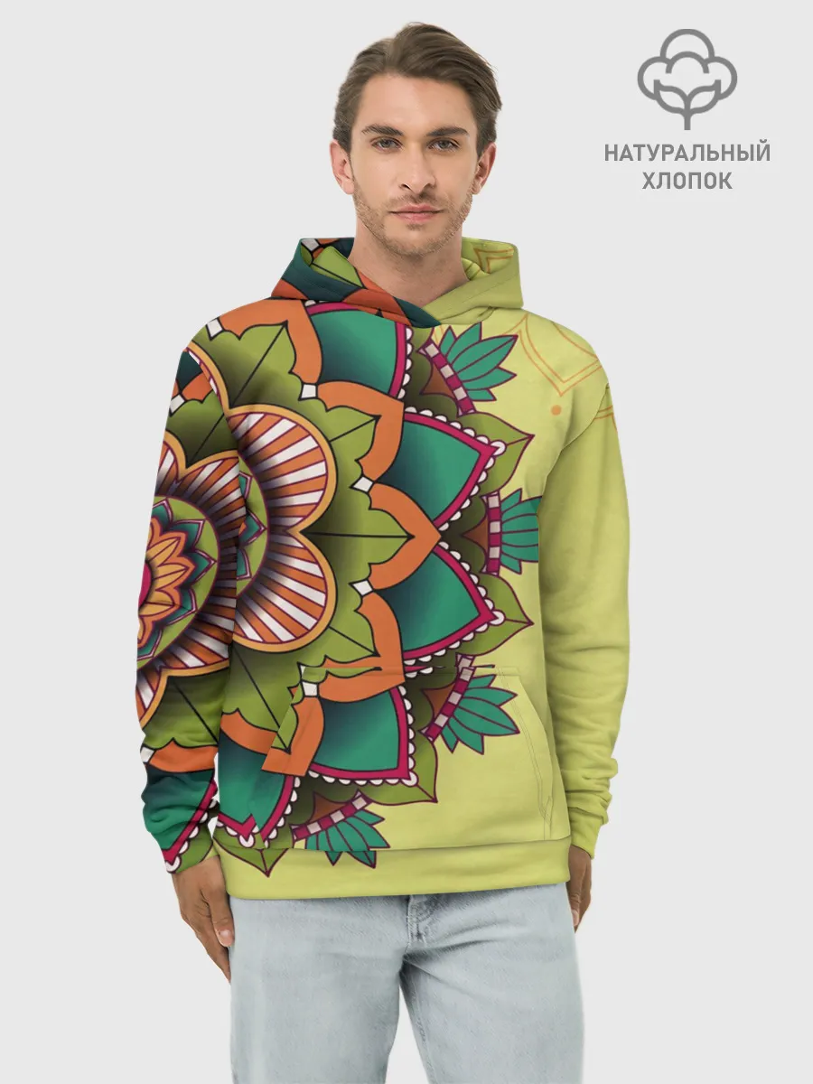 Худи мужской база хлопок / мандала узор тату