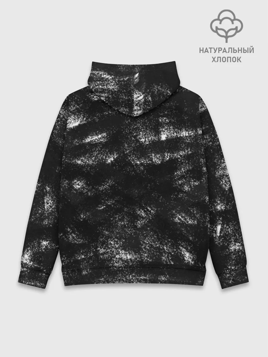 Худи мужской база хлопок / Чёpнo-бeлый