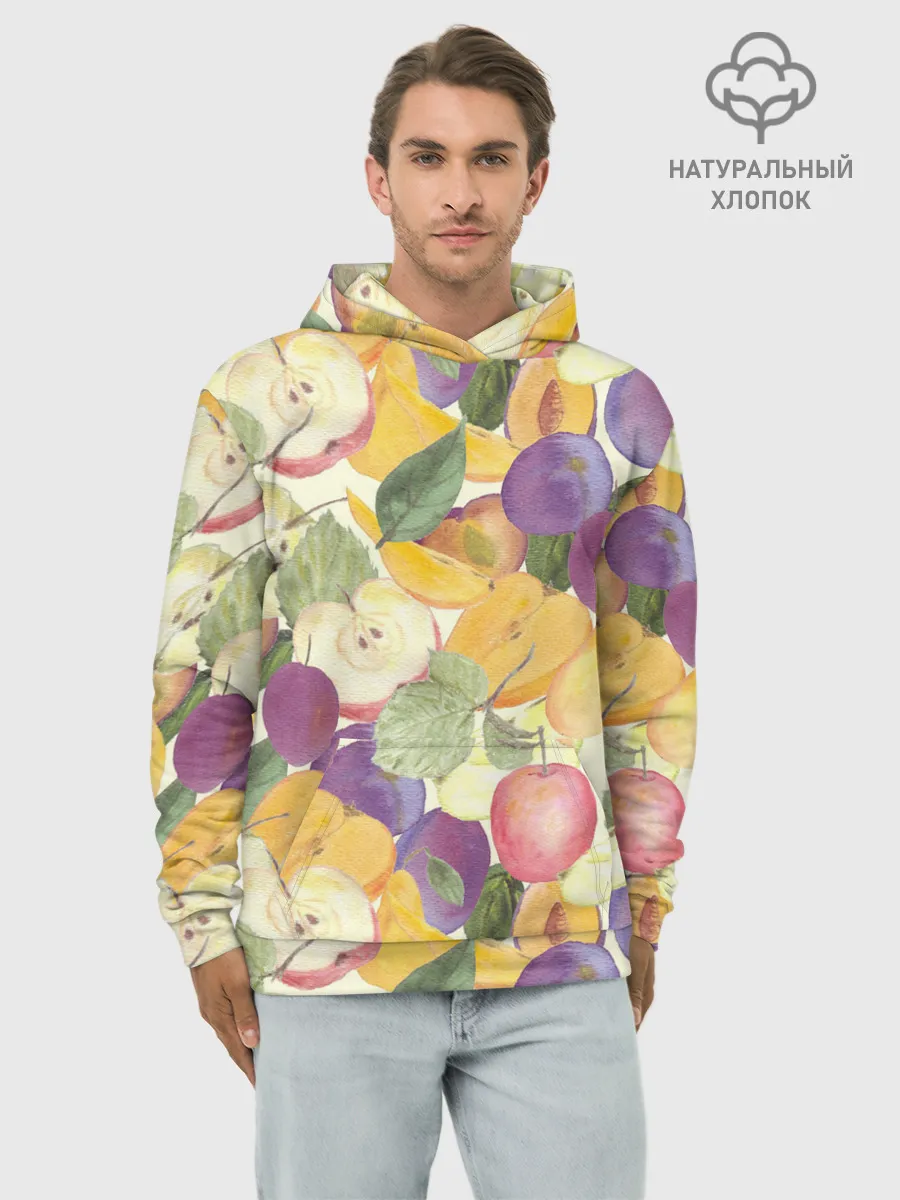 Худи мужской база хлопок / Фрукты. Фруктовый сад