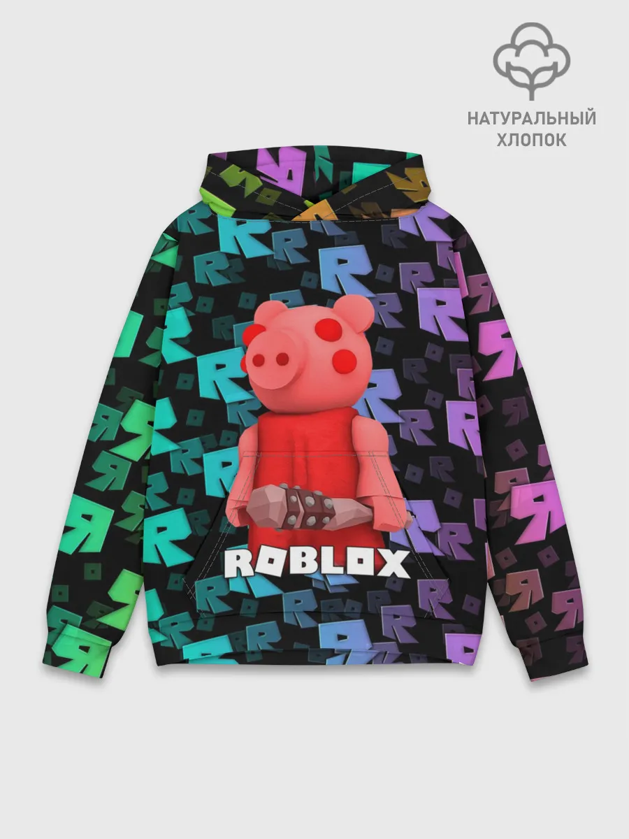 Худи мужской база хлопок / ROBLOX PIGGY - СВИНКА ПИГГИ