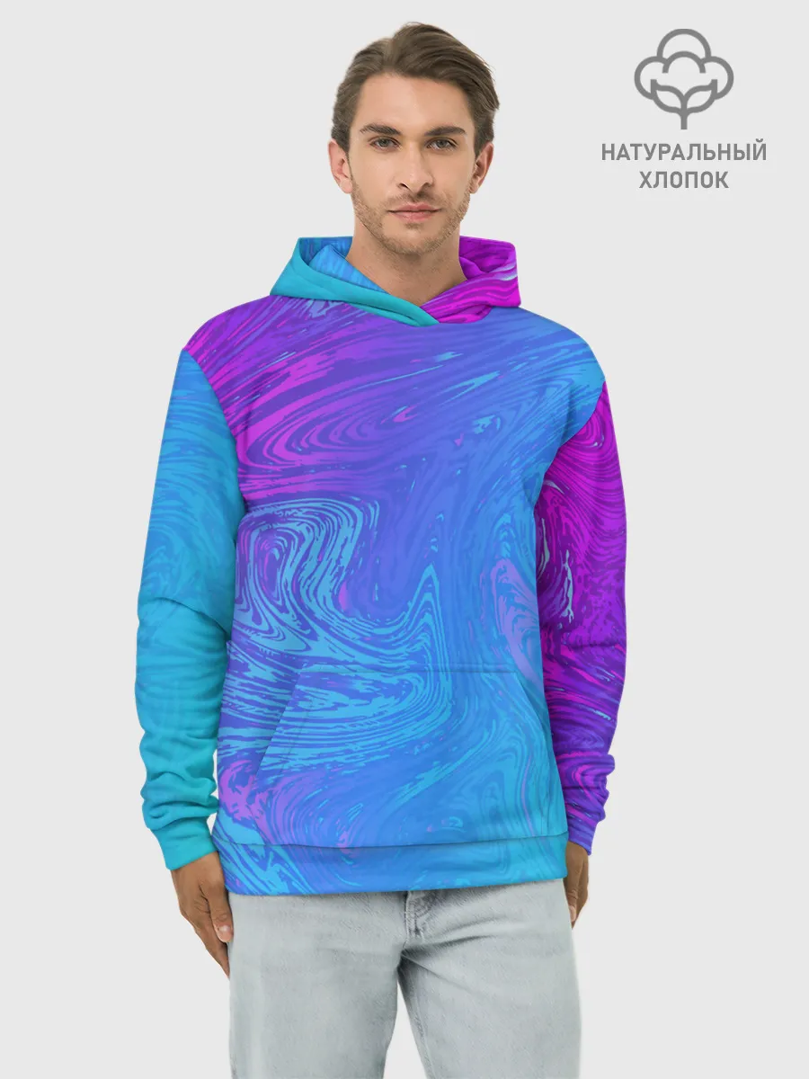 Худи мужской база хлопок / BACKGROUND IN NEON