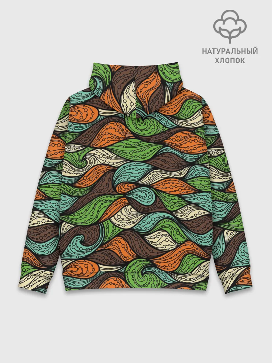 Худи мужской база хлопок / Абстрактные волны