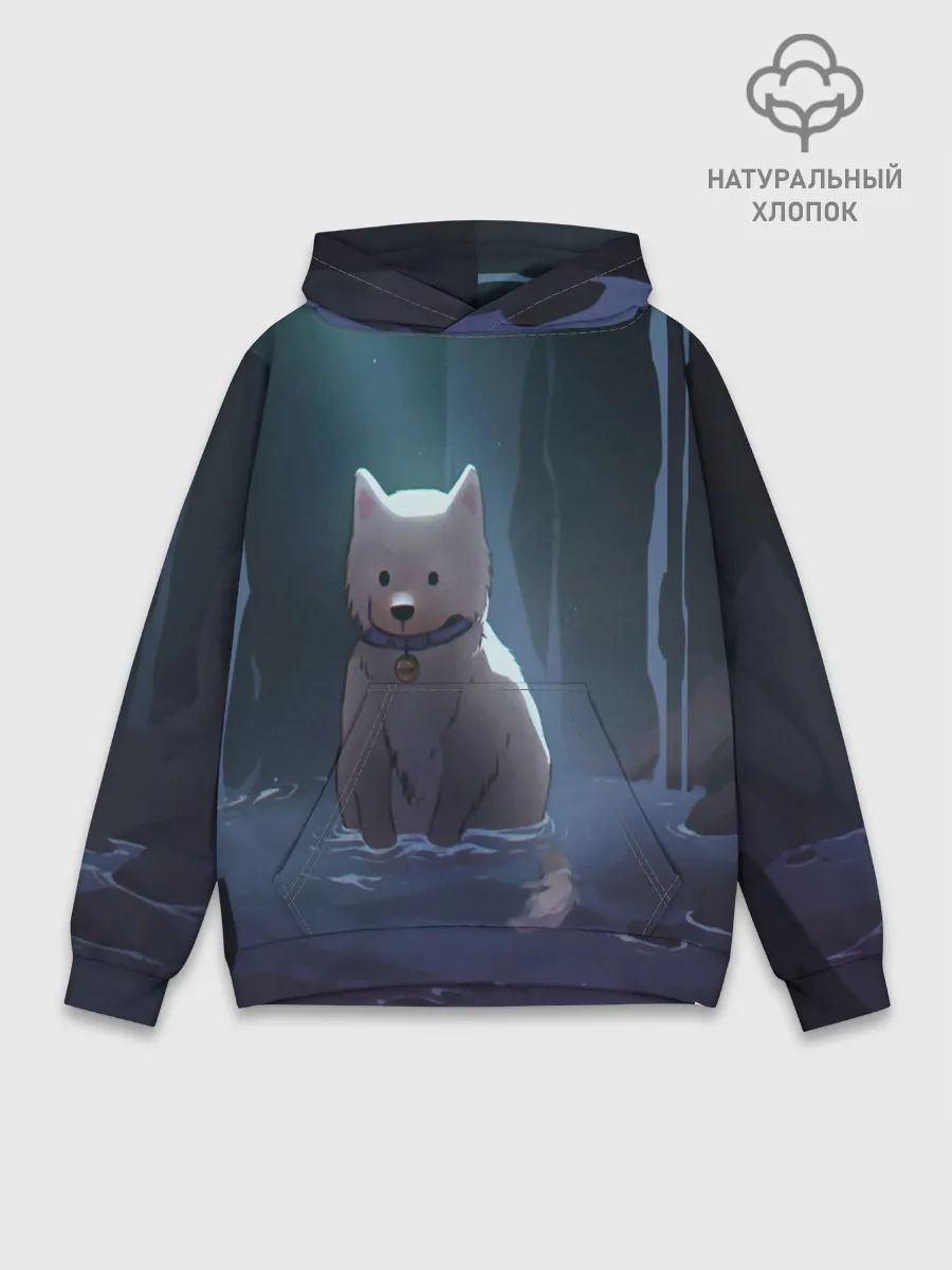 Худи мужской база хлопок / Одинокий пес в озере слез