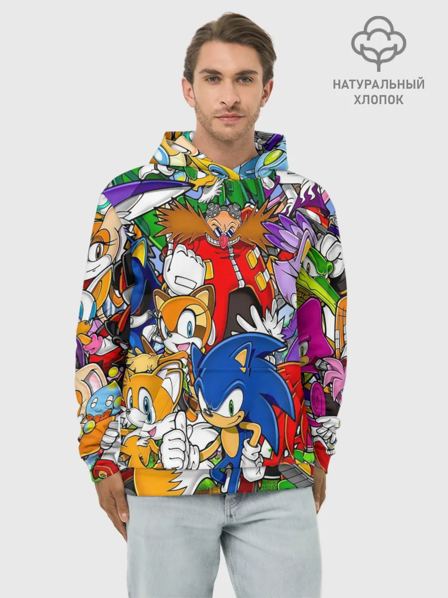 Худи мужской база хлопок / Sonic.