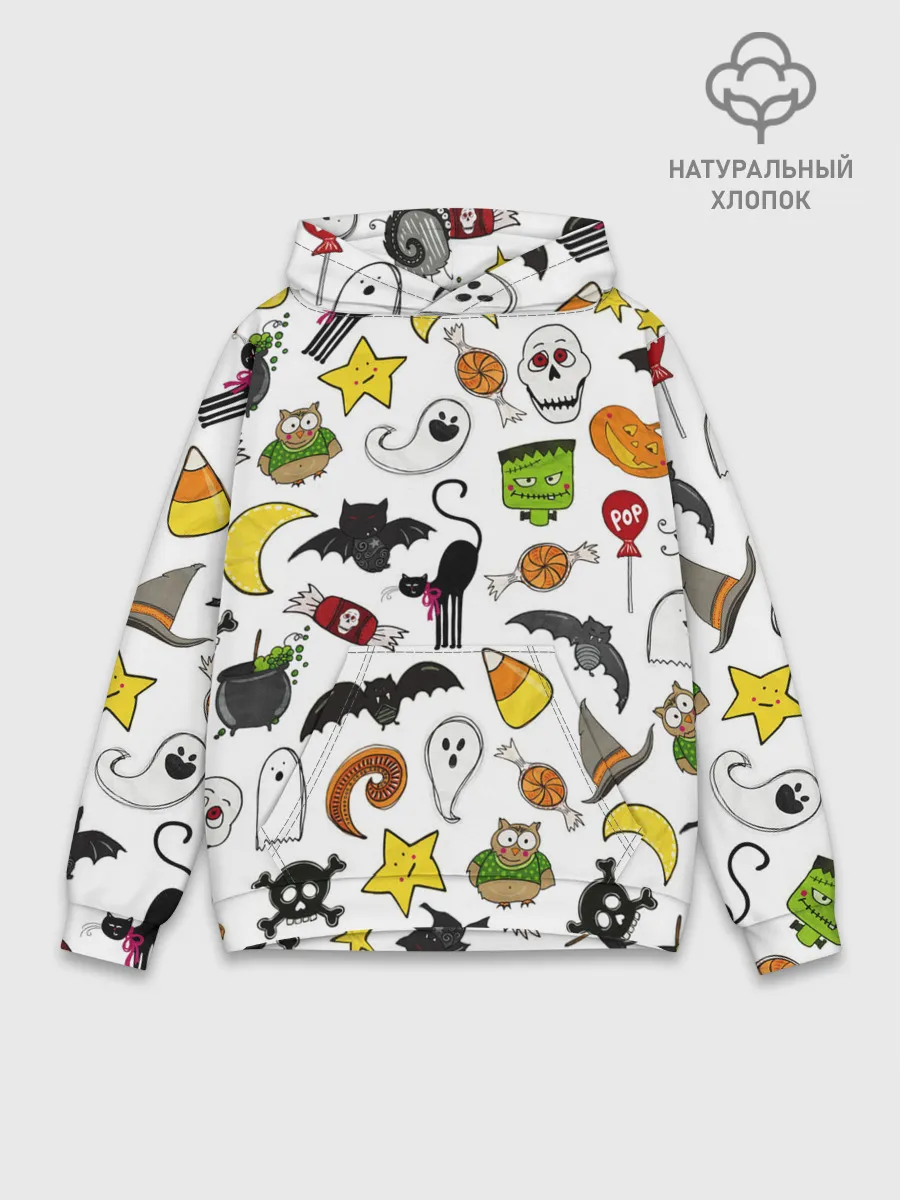 Худи мужской база хлопок / Хэллоуин паттерн