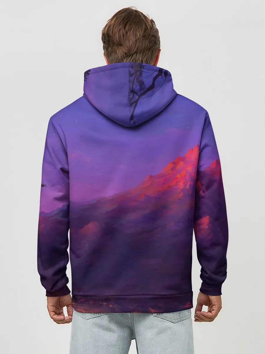 Худи мужской база хлопок / Горы