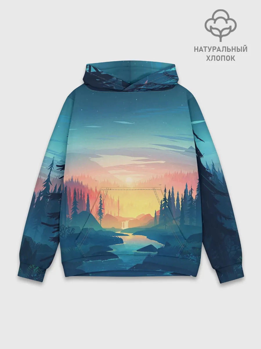 Худи мужской база хлопок / Природа