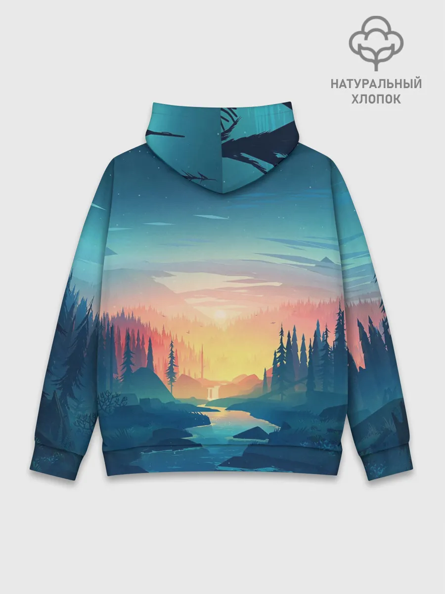 Худи мужской база хлопок / Природа
