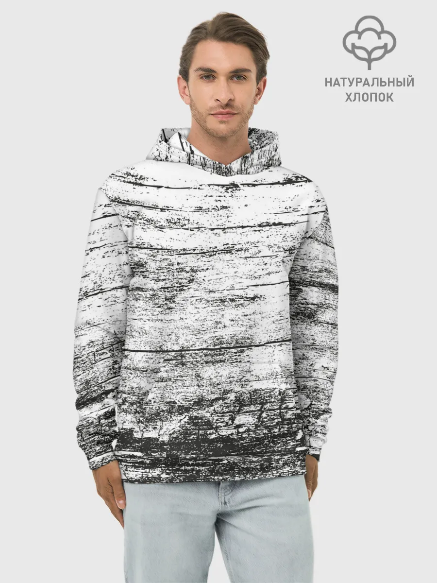 Худи мужской база хлопок / Деревянный