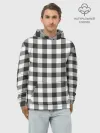 Худи мужской база хлопок / Черно-белая клетка