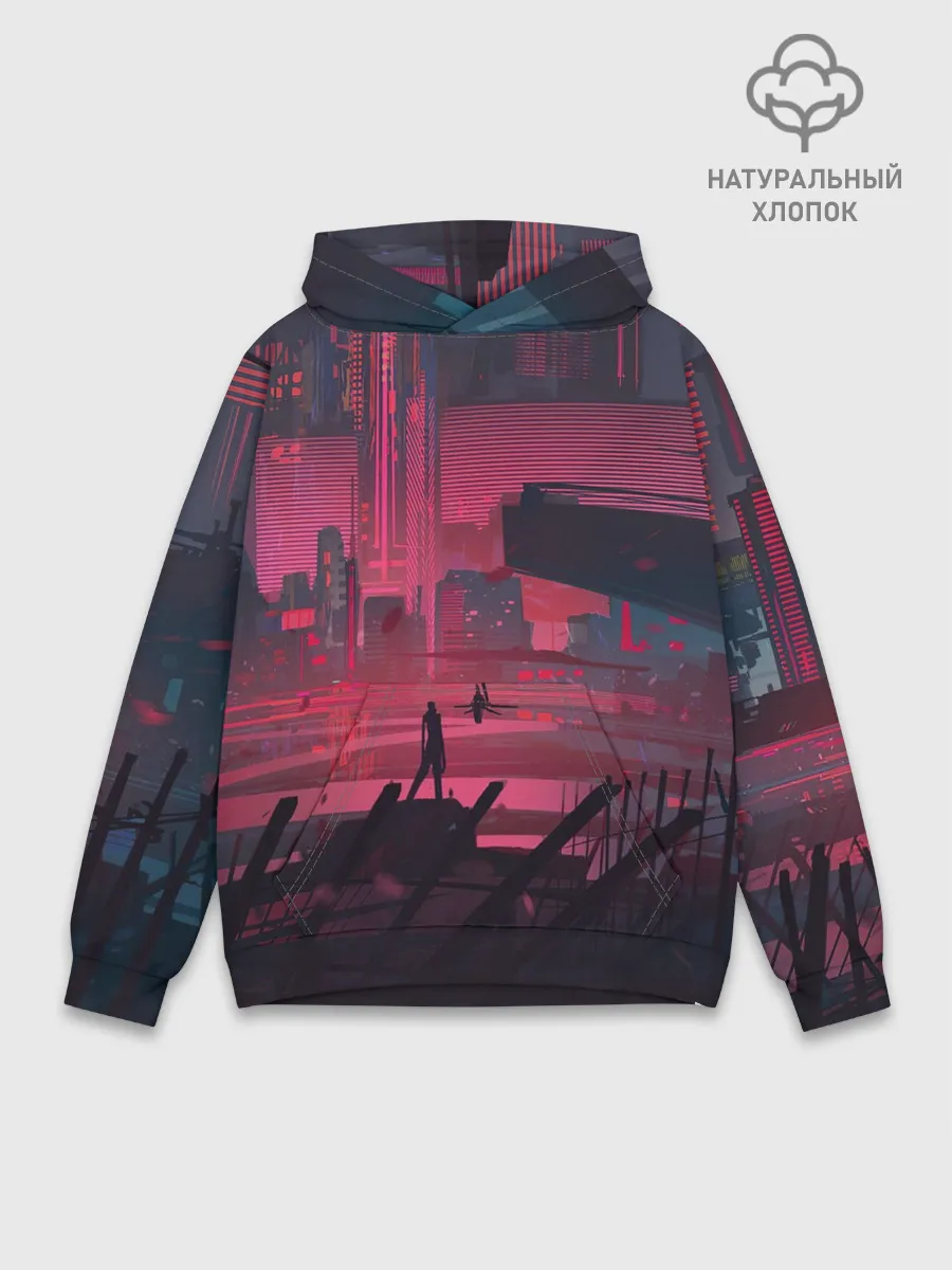 Худи мужской база хлопок / Город Будущего