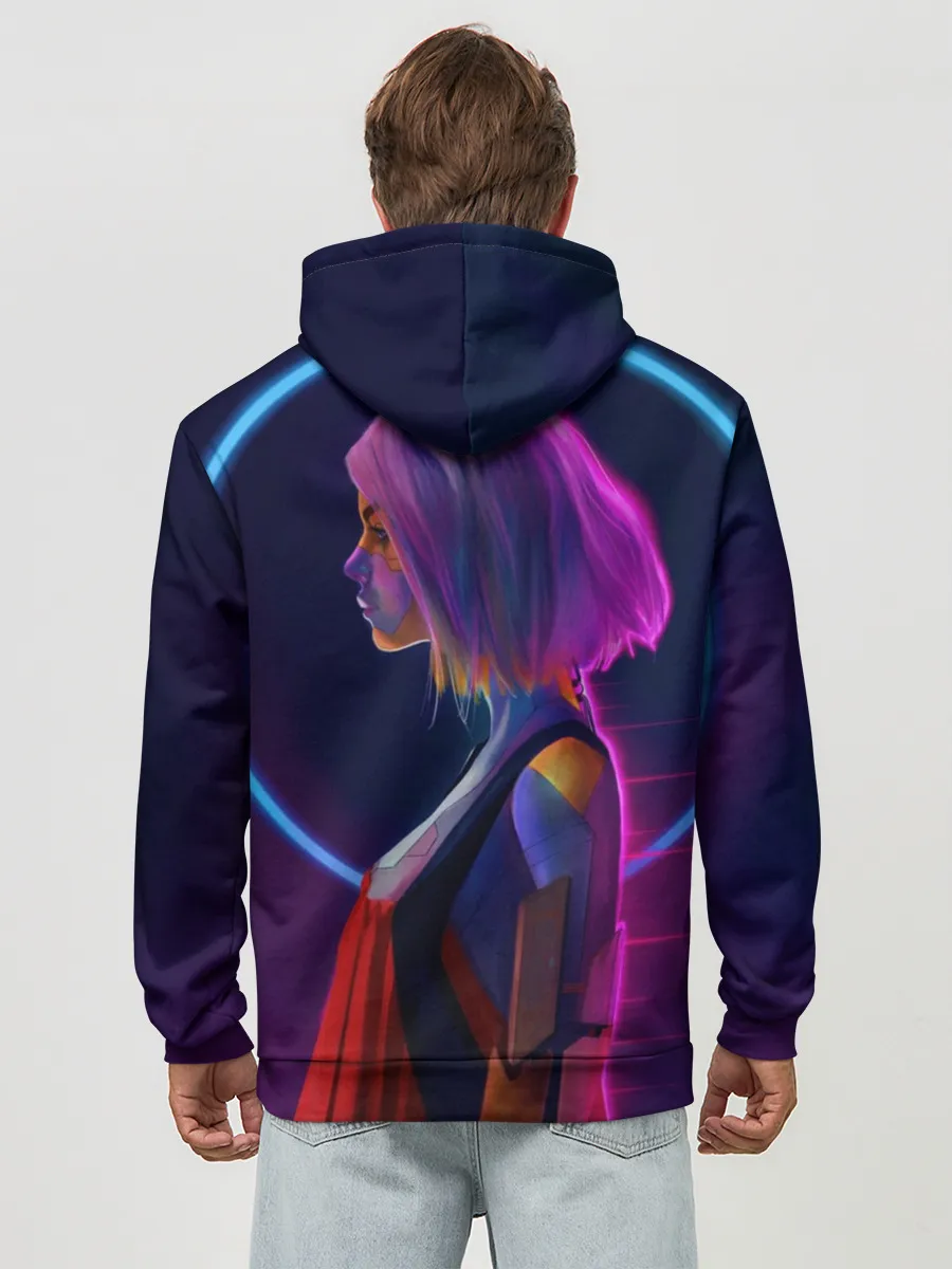 Худи мужской база хлопок / Девушка в неоне