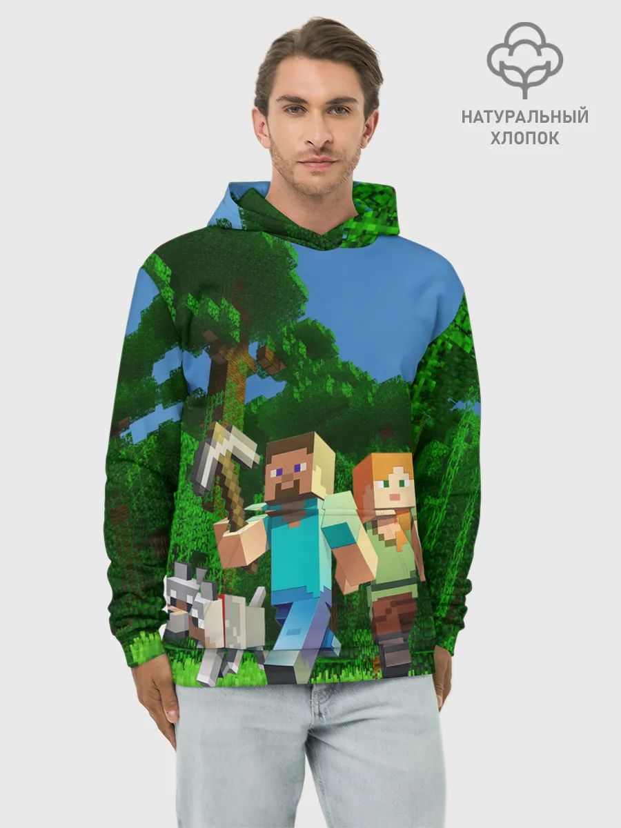 Худи мужской база хлопок / minecraft