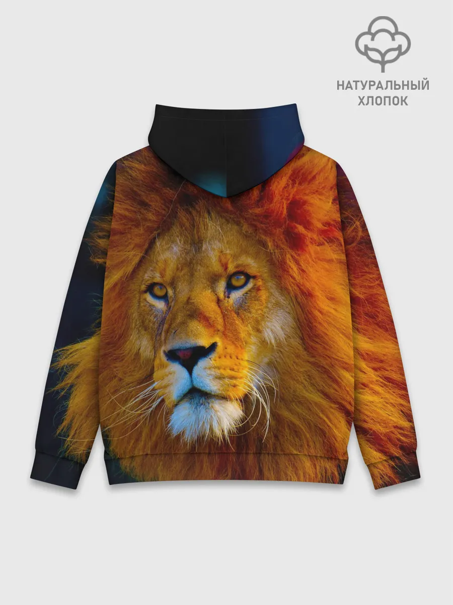 Худи мужской база хлопок / Лев 3D