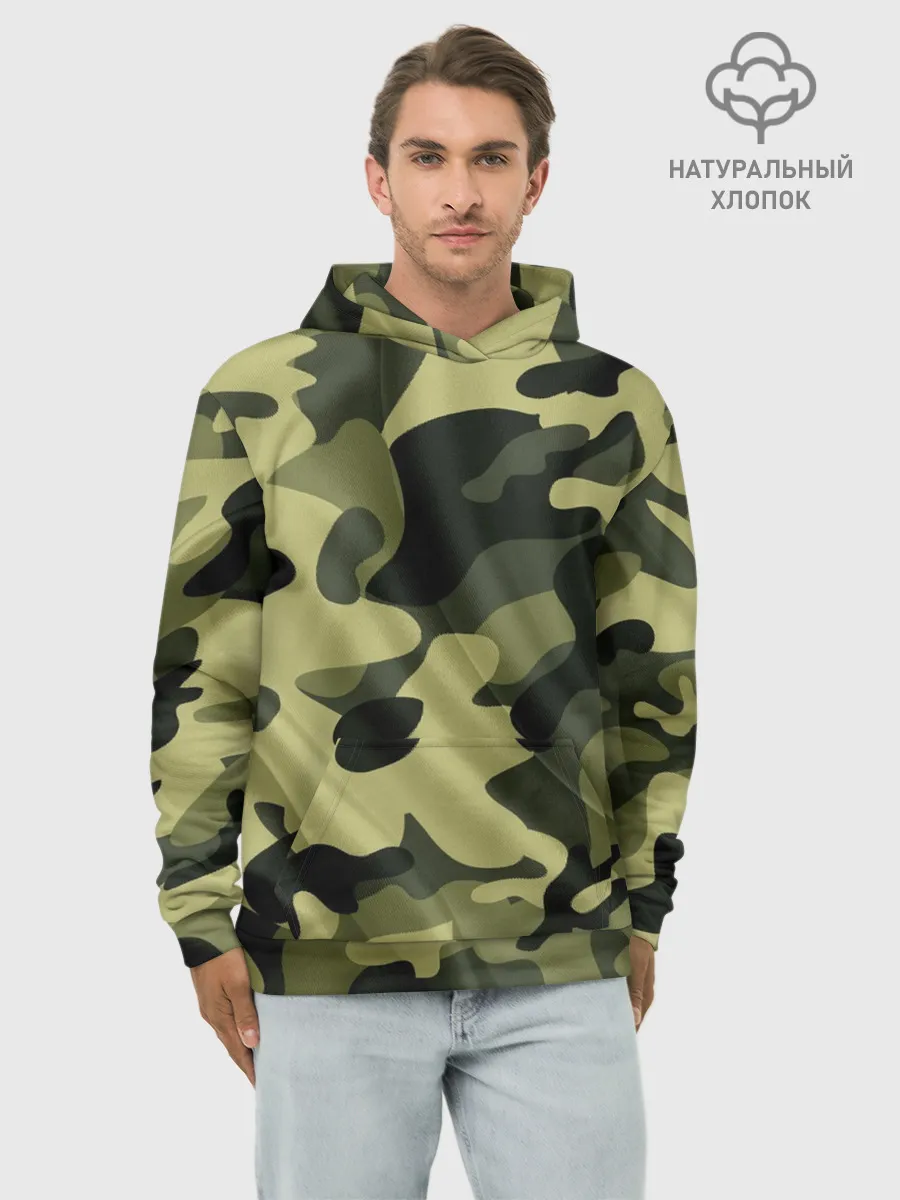 Худи мужской база хлопок / Милитари