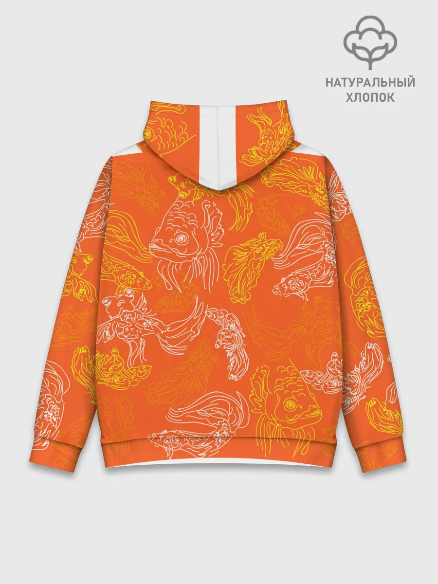 Худи мужской база хлопок / Нарисованные рыбки