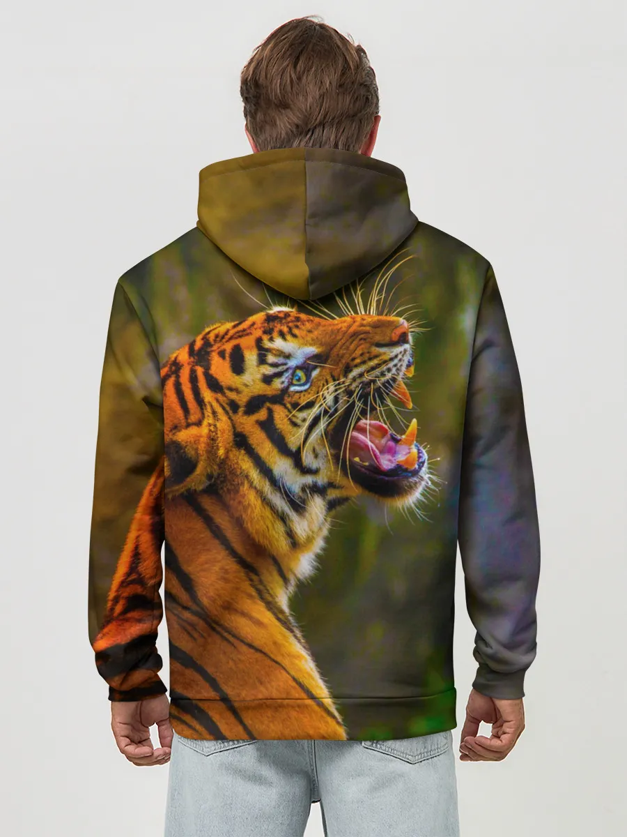 Худи мужской база хлопок / Тигр 3D
