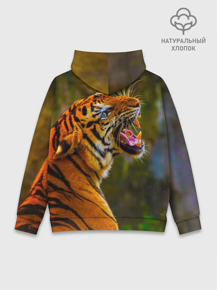 Худи мужской база хлопок / Тигр 3D