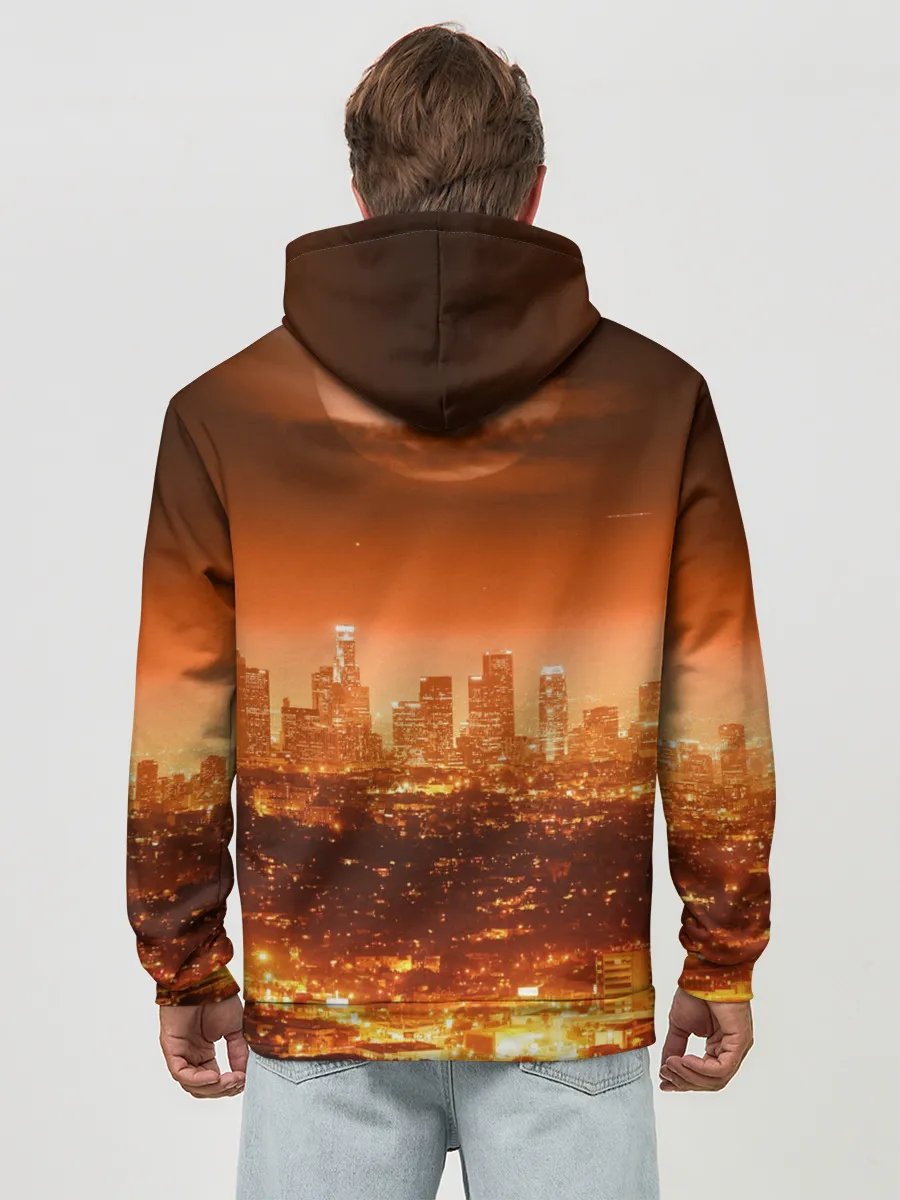 Худи мужской база хлопок / ночной город