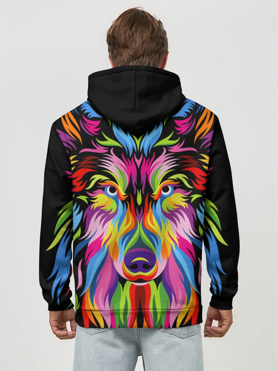 Худи мужской база хлопок / Neon wolf