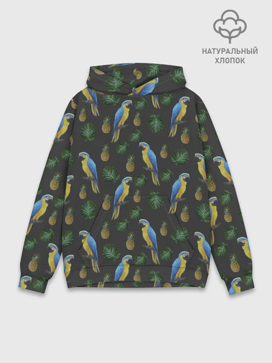 Худи мужской база хлопок / Попугай Ара