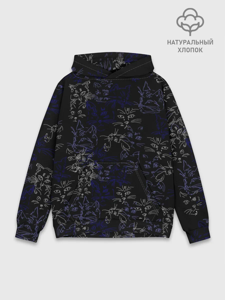 Худи мужской база хлопок / Ночные кошечки