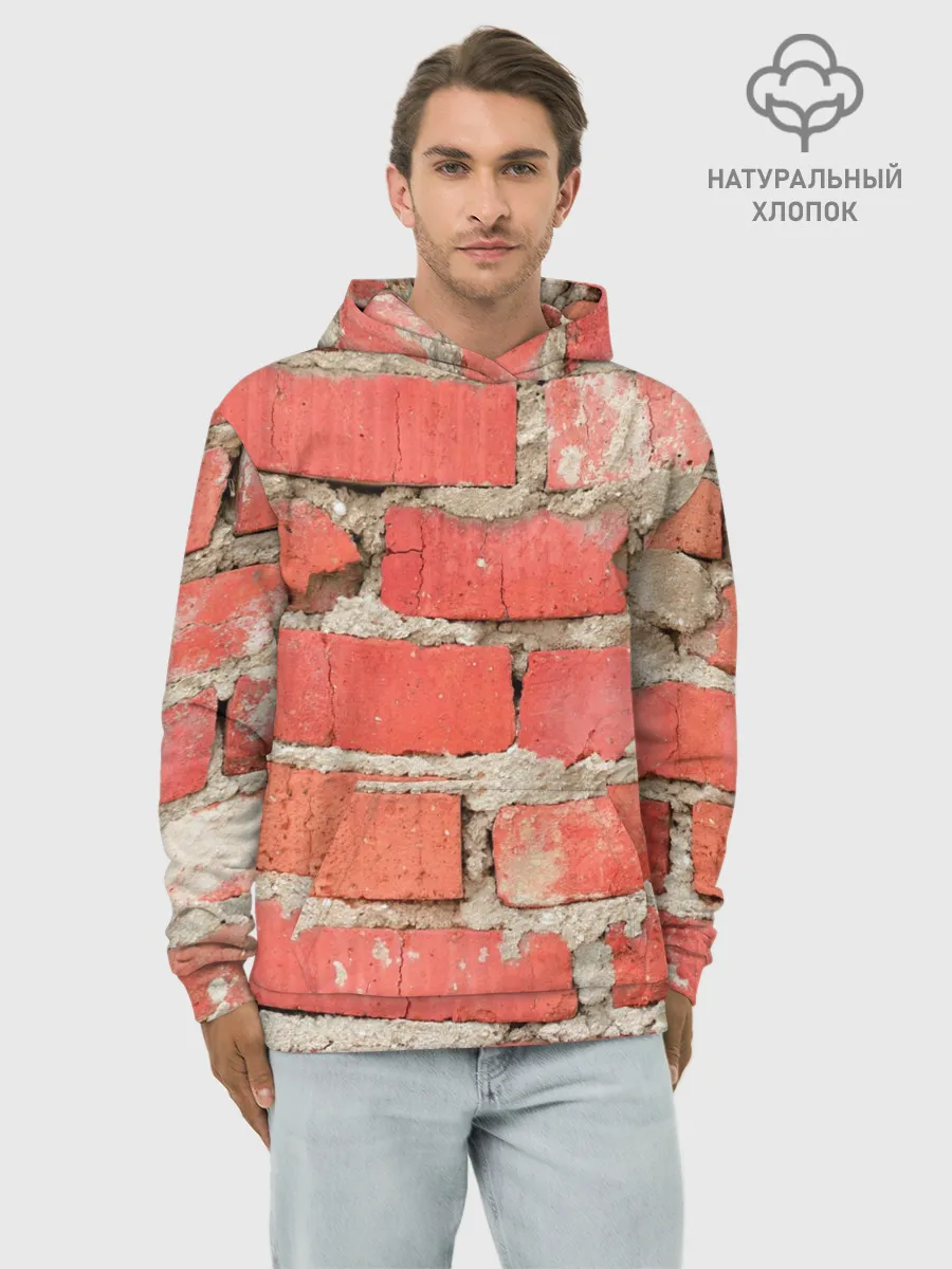 Худи мужской база хлопок / Кирпичная стена