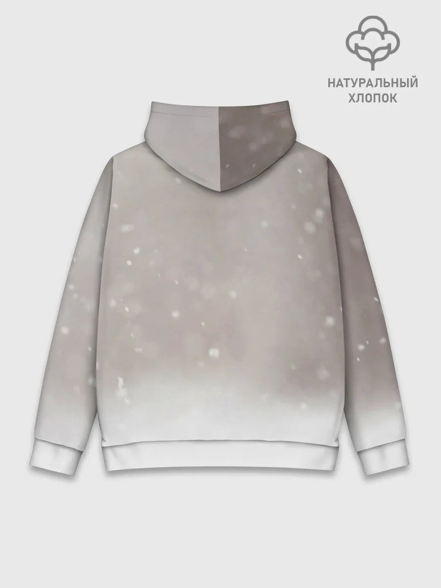 Худи мужской база хлопок / Лиса и снег