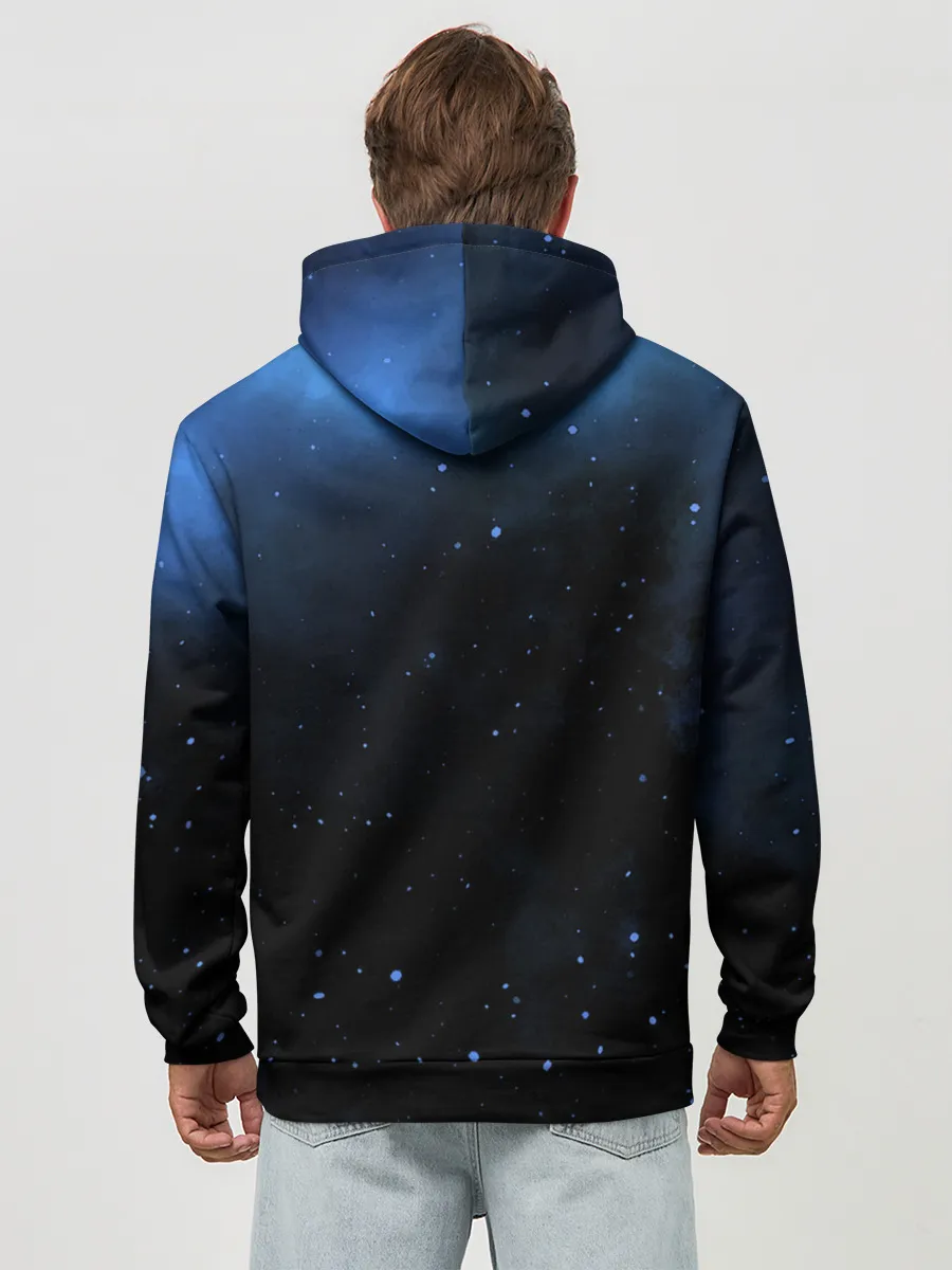 Худи мужской база хлопок / Космический кот