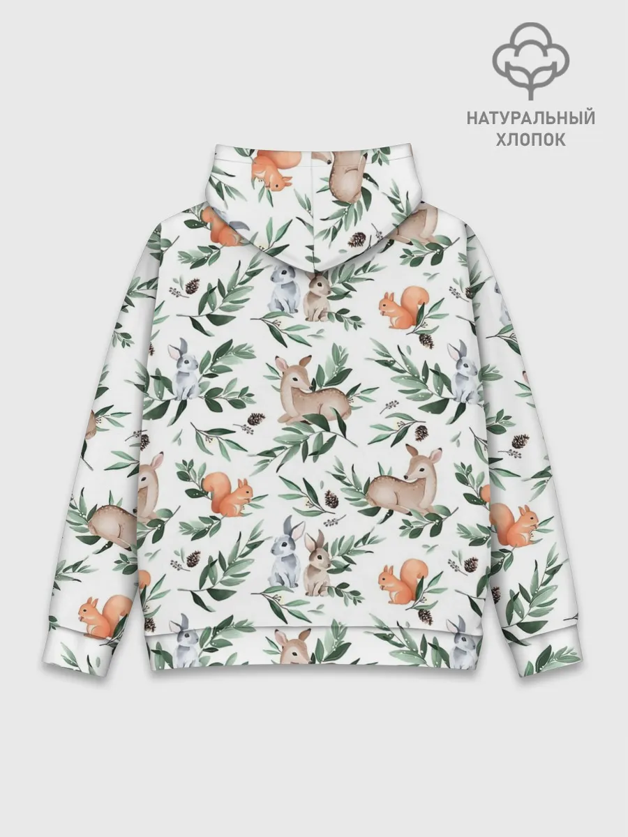Худи мужской база хлопок / Лесные животные