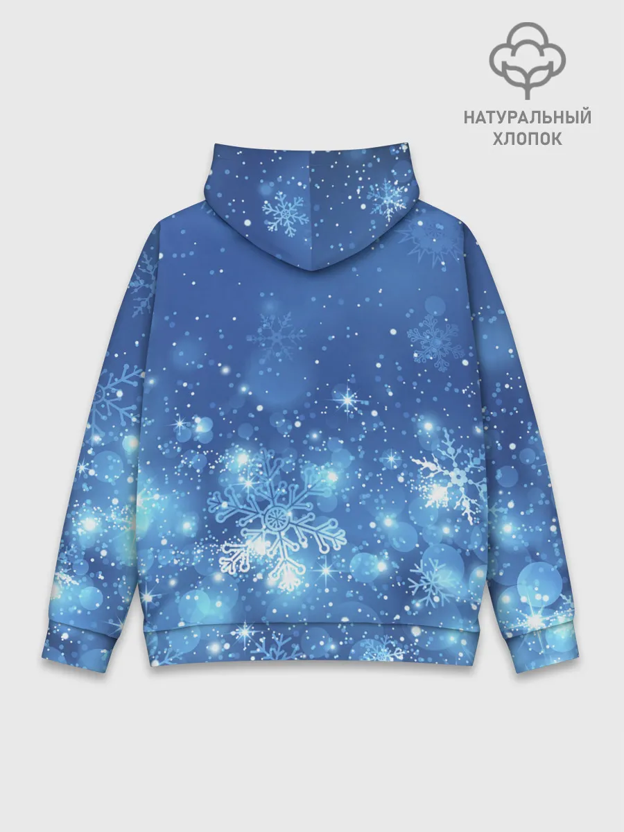 Худи мужской база хлопок / Снежинки.