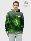 Худи мужской база хлопок / Листья зеленые CODE ERROR 404