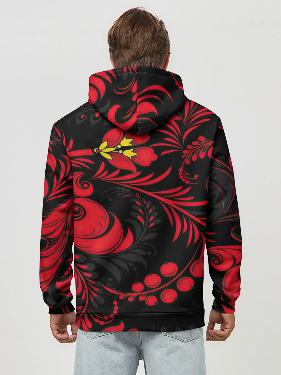 Худи мужской база хлопок / Хохлома