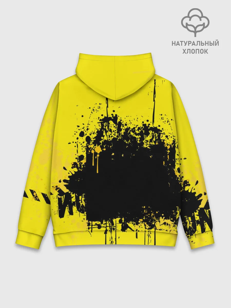 Худи мужской база хлопок / веселое яйцо на черном фоне