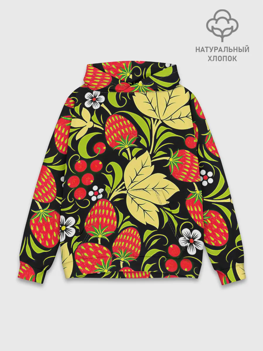 Худи мужской база хлопок / Хохлома