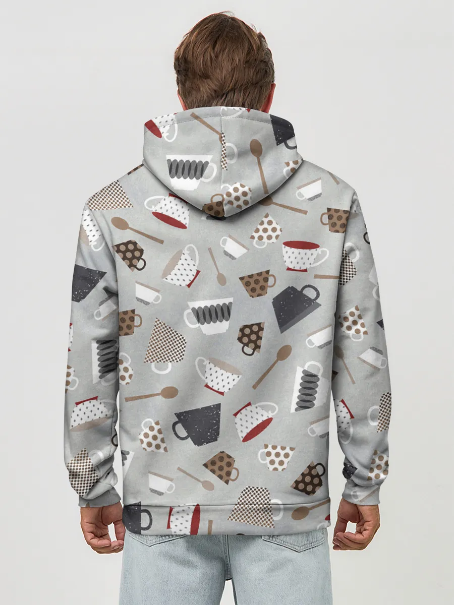 Худи мужской база хлопок / Утро начинается с кружки