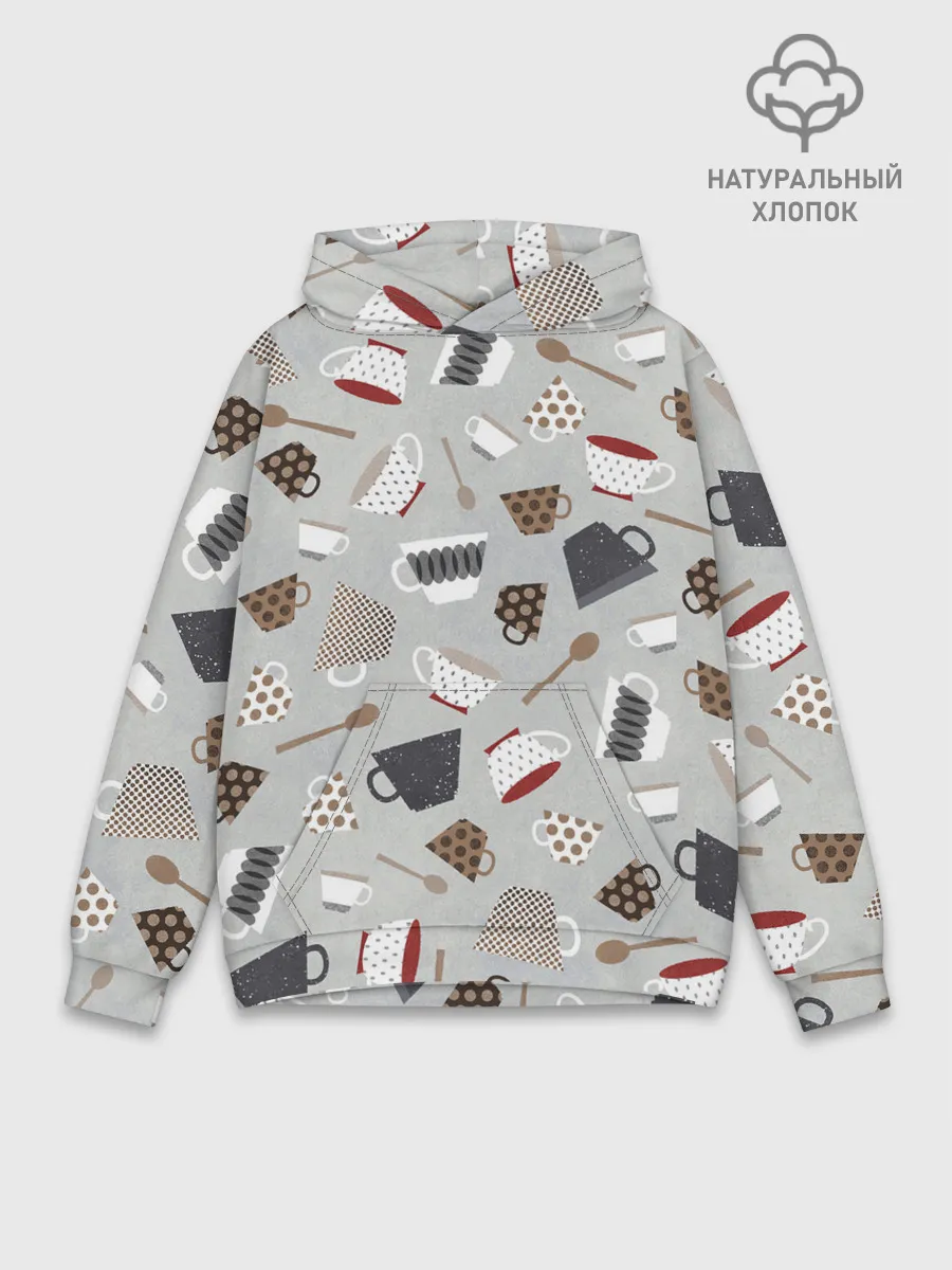 Худи мужской база хлопок / Утро начинается с кружки