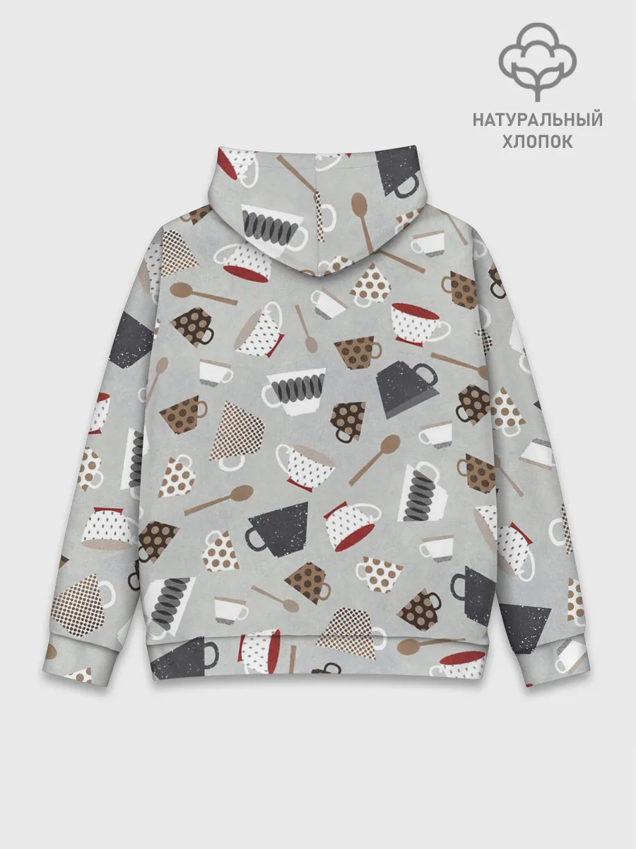 Худи мужской база хлопок / Утро начинается с кружки