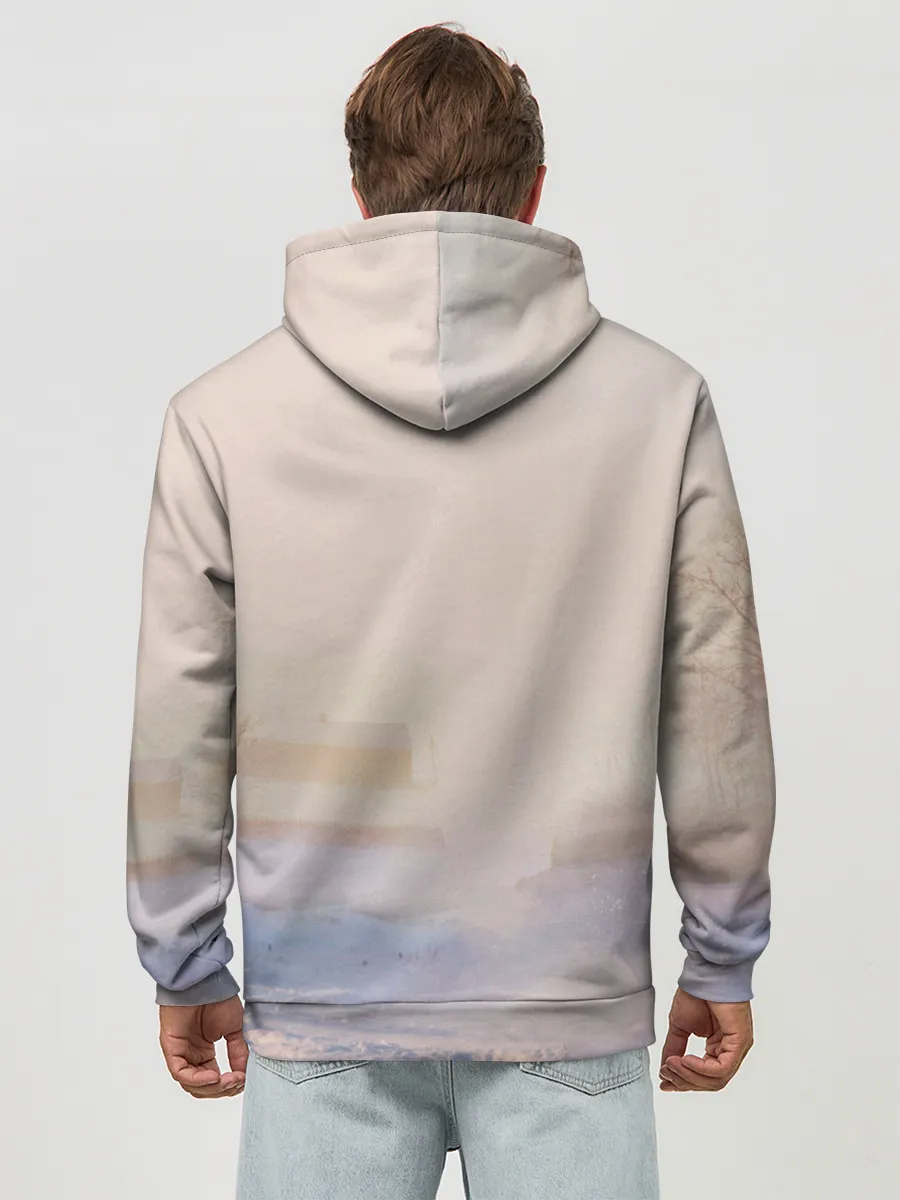 Худи мужской база хлопок / Белая лошадь